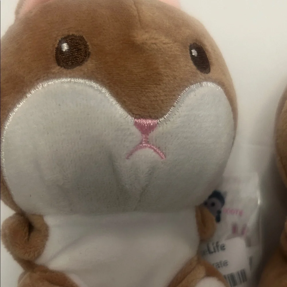 Cuddly Plush Hamster Toy - Brown and White SET of 3 NWT